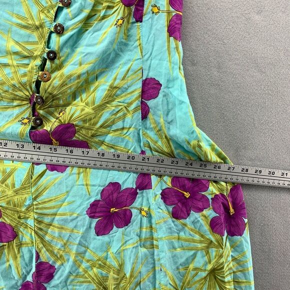 Vintage J&J Hawaii 100% Rayon Maxi Dress 2XL Tropical Granny Core Hippie Gypsy - Picture 10 of 15